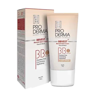 کرم پوشاننده پرودرما مخصوص پوست چرب و جوشدار با spf 40 ( بی بی کرم) بژ طبیعی