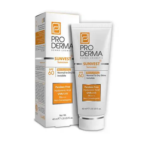 کرم ضد آفتاب و مرطوب کننده پرودرما بدون رنگ SPF60