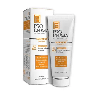 کرم ضد آفتاب و مرطوب کننده پرودرما بدون رنگ SPF60
