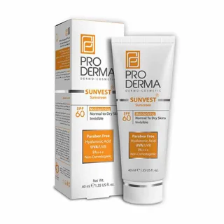 کرم ضد آفتاب و مرطوب کننده پرودرما بدون رنگ SPF60