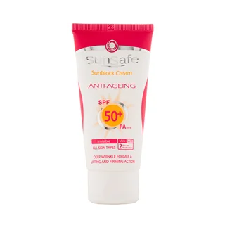 کرم ضد آفتاب و ضد چروک بدون رنگ سان سیف SPF50 - حجم 50 میلی لیتر
