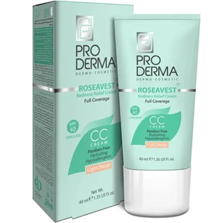 کرم پوشاننده پرودرما مناسب پوست معمولی و حساس با spf40 - بژ روشن (سی سی کرم)