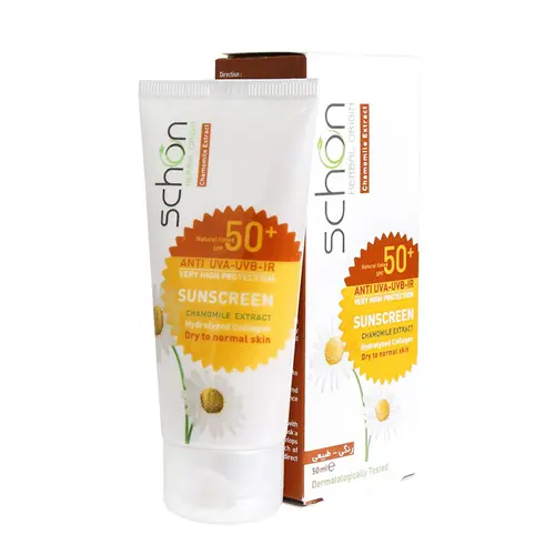 کرم ضد آفتاب رنگ طبیعی شون +SPF50 مناسب پوست های خشک و نرمال - حجم 50 میلی لیتر
