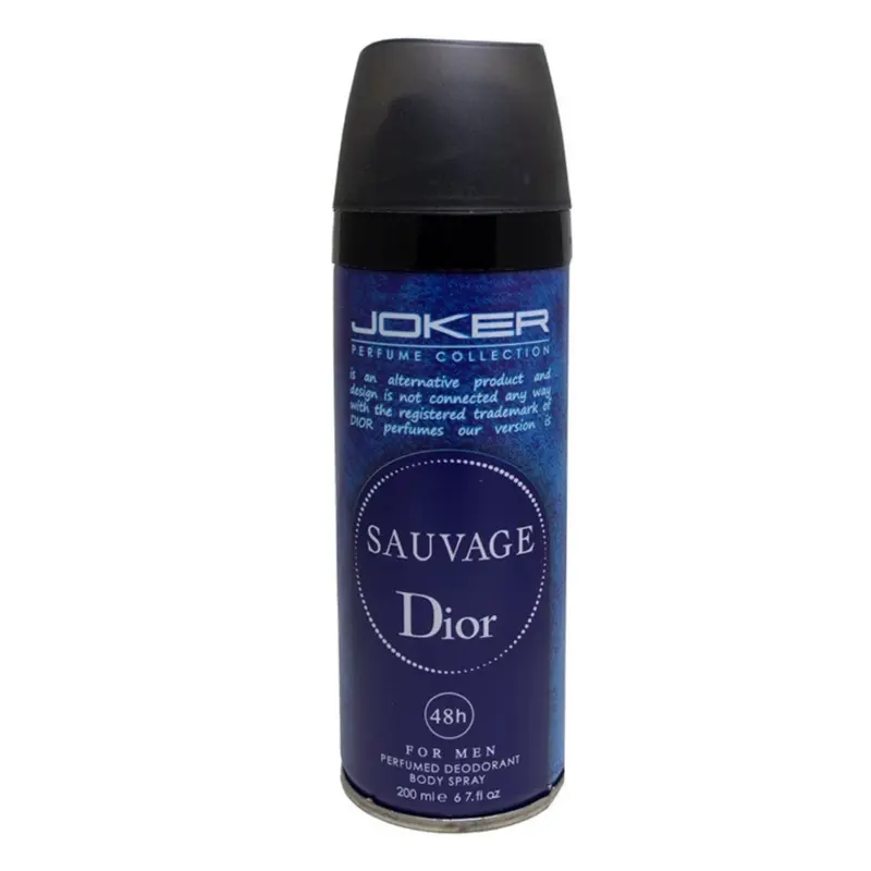 اسپری خوشبو کننده بدن مردانه جوکر با رایحه Sauvage Dior  - حجم ۲۰۰ میلی لیتر