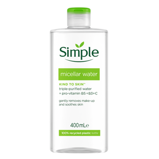 میسلار واتر سیمپل مدل Triple Purified مخصوص پوست حساس، بدون الکل و غنیشده با ویتامین B5، B3 و C – ح