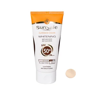 کرم ضد آفتاب روشن کننده سان سیف spf 50 رنگ بژ روشن - حجم 50 میلی لیتر