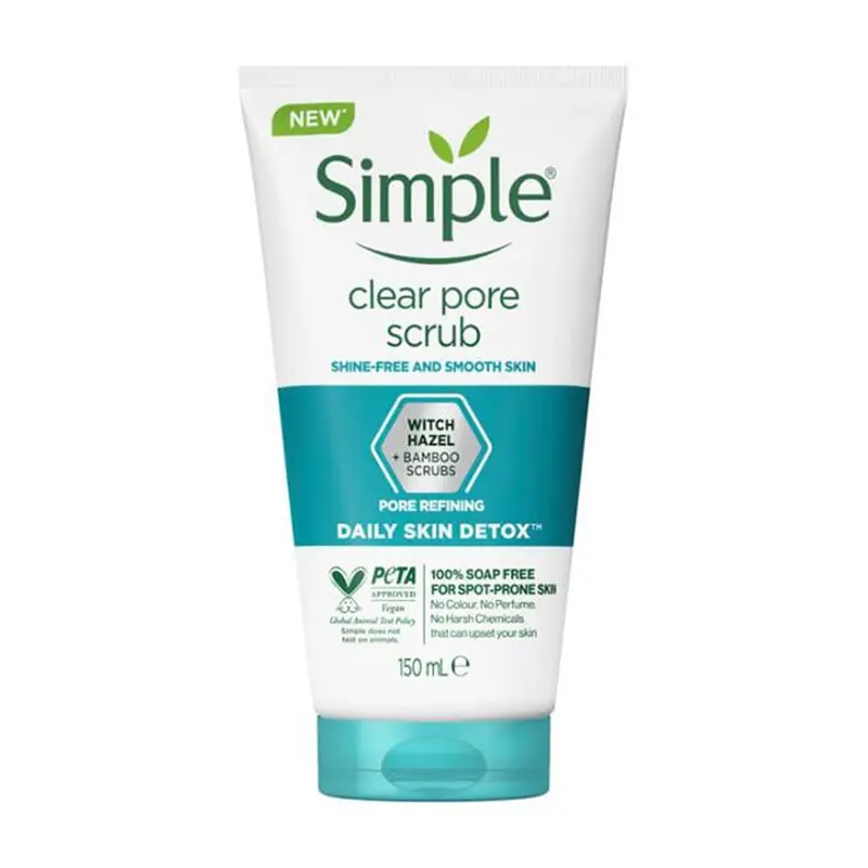 اسکراب لایه بردار پوست سیمپل مدل clear pore - حجم ۱۵۰ میلی لیتر